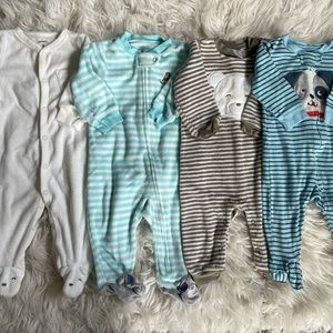 Carter's Kids Pajamas Set - White, Blue, Gray